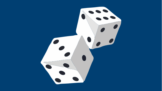 Illustration of dice rolling.