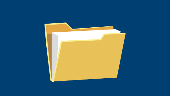 Illustration of a folder with documents in it.
