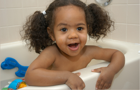 Toddler in a bath